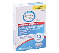 Signature Care Mucus Relief Max 1200mg Maximum Strength Extended Release Tablet - 14 Count