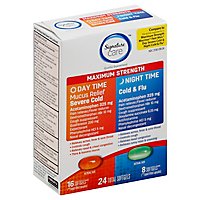 Signature Care Mucus Relief Daytime & Nighttime Pack Softgel - 24 Count - Image 1