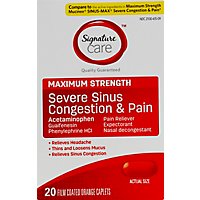 Signature Care Severe Sinus Congestion & Pain Relief Maximum Strength Caplet - 20 Count - Image 2