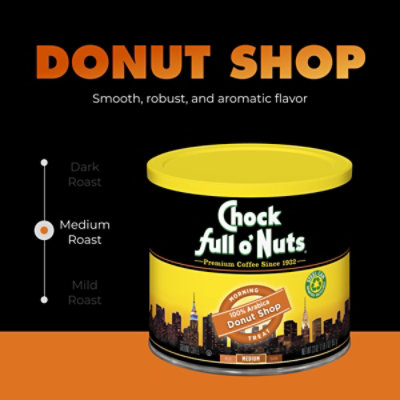 Chock full o Nuts Coffee Ground Medium Roast Morning Treat Donut Shop Tub - 23 Oz - Image 3