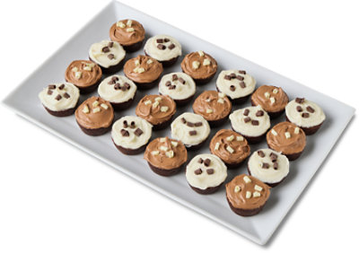 Bakery Whipped Icing Brownie Bite Platter - 24 Count