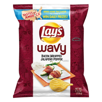 Lays Potato Chips Wavy Bacon Wrapped Jalapeno Popper Bag 2.75 Oz Safeway