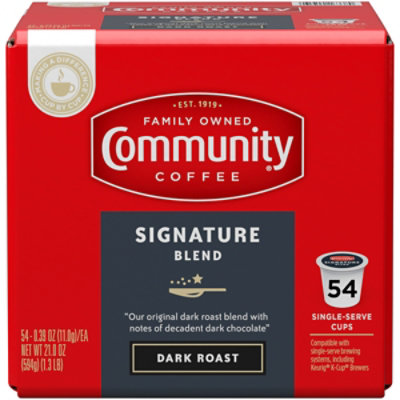 Community Coffee Coffee K-Cup Pods Dark Roast Signature Blend Box - 54 Count - Image 3