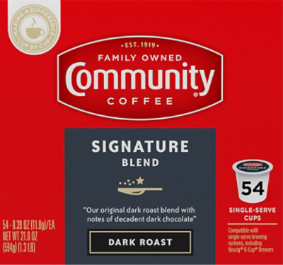 Community Coffee Coffee K-Cup Pods Dark Roast Signature Blend Box - 54 Count - Image 2