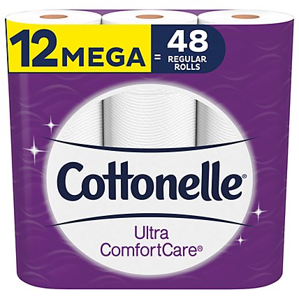 Cottonelle Ultra ComfortCare Soft Toilet Paper Mega Roll - 12 Roll - Image 1