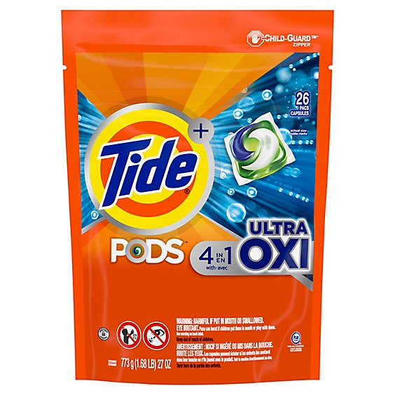 Tide PODS Liquid Laundry Detergent Pacs Ultra Oxi HE Compatible - 26 Count