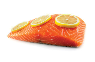 Seafood Counter Fish Salmon Sockeye Portion Skin On Frozen 5 Ounces Service Case