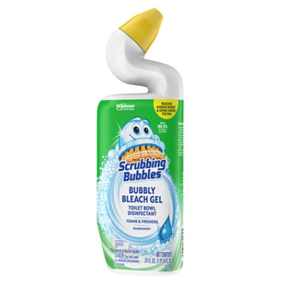 Scrubbing Bubbles Bubbly Bleach Gel Rainshower Toilet Bowl Cleaner Squeeze Bottle - 24 Oz - Image 1