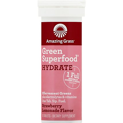 Amazing Grass Green Superfood Dietary Supplement Tablets Strawberry Lemonade Tube - 10 Count - Image 2