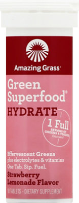 Amazing Grass Green Superfood Dietary Supplement Tablets Strawberry Lemonade Tube - 10 Count - Image 2