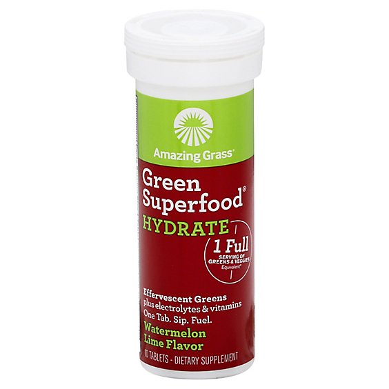 Amazing Grass Green Superfood Dietary Supplement Tablets Watermelon Lime Tube - 1o Count