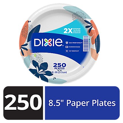 Dixie Everyday Paper Plates Printed 8 1/2 Inch - 250 Count - Image 1