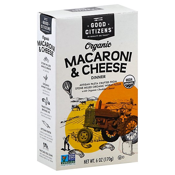 Good Citizens Dinner Organic Macaroni & Cheese Box - 6 Oz