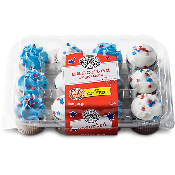 Two-Bite Cupcake Mini Patriotic Assorted 12 Count - 10 Oz