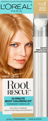L'Oreal Paris Magic Root Rescue 10 Minute Root Hair Coloring Kit 8 Medium Blonde Kit - Each - Image 1