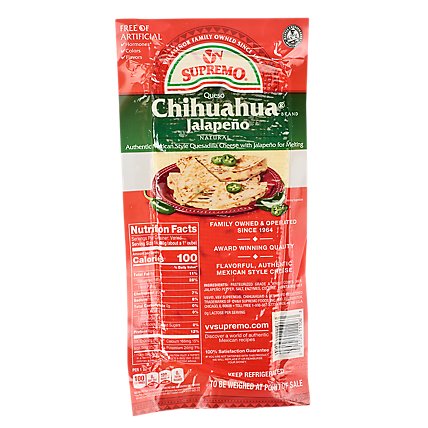 Chihuahua Cheese With Jalapeno - 0.50 Lb - Image 1