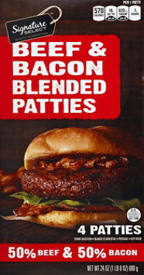 Signature SELECT Beef & Bacon Blended Hamburger Patties - 24 Oz - Image 2