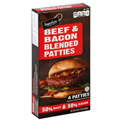 Signature SELECT Beef & Bacon Blended Hamburger Patties - 24 Oz - Image 1