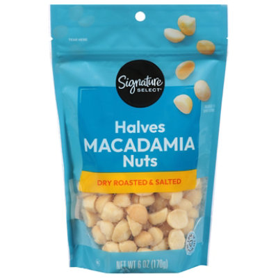 Signature SELECT Macadamia Nuts Dry Roasted And Salted Halves - 6 Oz