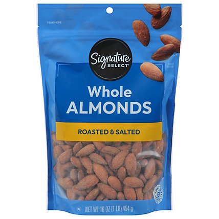 Signature SELECT Almonds Whole Roasted & Salted Pouch - 16 Oz - Image 3