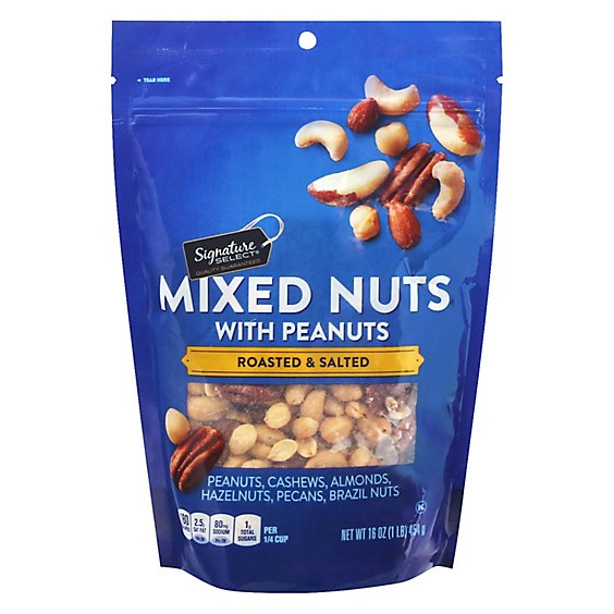 Signature Select Mixed Nuts With Peanuts - 16 Oz