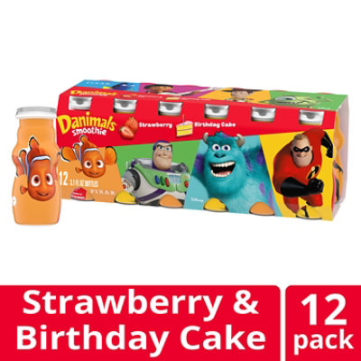 Danimals Strawberry Explosion & Birthday Cake Variety Pack Smoothies Multipack - 12-3.1 Fl. Oz. - Image 1