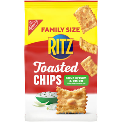 RITZ Toasted Chips Sour Cream and Onion Crackers Family Size - 11.4 Oz - Image 1