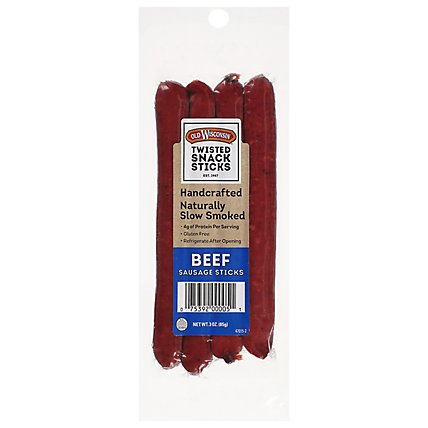 Old Wisconsin Twisted Snack Sticks Beef - 3 Oz - Image 1