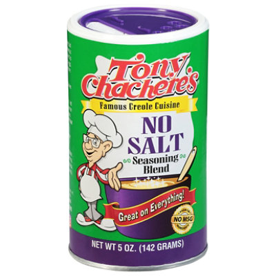 Tony Chachere's Seasoning Blend, No Salt - 5 oz