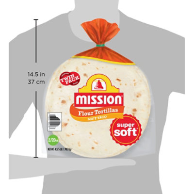 Mission Super Soft Flour Tortillas Soft Taco Size - Twin Pack of 20 Count Each - Image 5