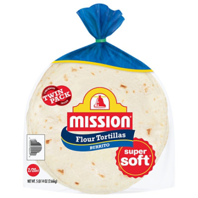 Mission Flour Burrito Tortilla 10 Inch Twin Pack - 40 Count - Image 2