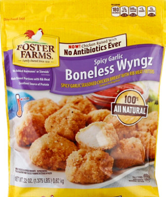 Foster Farms Chicken Wings Boneless Wings Spicy Garlic Fully Cooked No Antibiotics Ever - 22 Oz - Image 2