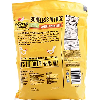 Foster Farms Fully Cooked Nae All Natural Mango Habanero Bnls Chicken Wyngz - 24 Oz - Image 6