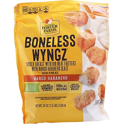 Foster Farms Fully Cooked Nae All Natural Mango Habanero Bnls Chicken Wyngz - 24 Oz - Image 2