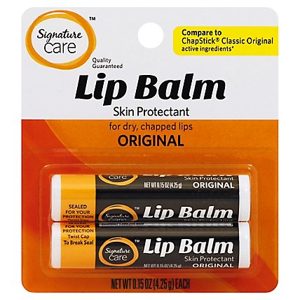 Signature Care Lip Balm Original Pack - 2-0.15 Oz - Image 1
