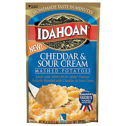 Idahoan Cheddar & Sour Cream Mashed Potatoes Pouch - 4 Oz - Image 1