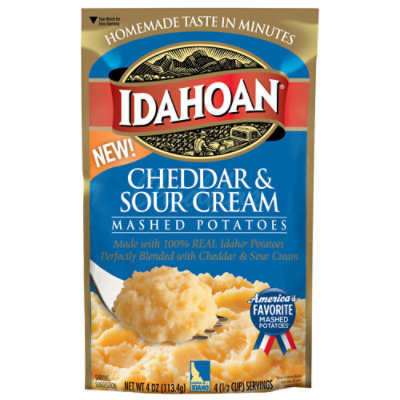 Idahoan Potatoes Mashed Cheddar & Sour Cream Pouch - 4 Oz