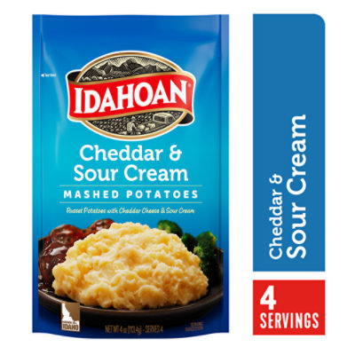 Idahoan Cheddar & Sour Cream Mashed Potatoes Pouch - 4 Oz