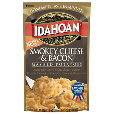 Idahoan Mashed Potatoes Smoky Cheese & Bacon Pouch - 4 Oz