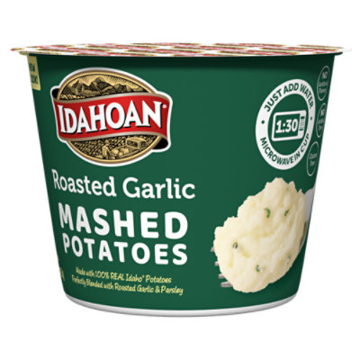 Idahoan Potatoes Mashed Roasted Garlic Microwaveable Cup - 1.5 Oz