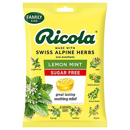 Ricola Throat Drops Herb Lemon Mint Sugar Free - 45 Count - Image 2