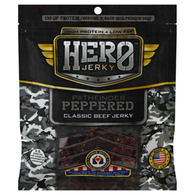 Hero Jerky Beef Jerky Pathfinder Peppered Bag - 3 Oz - Image 1