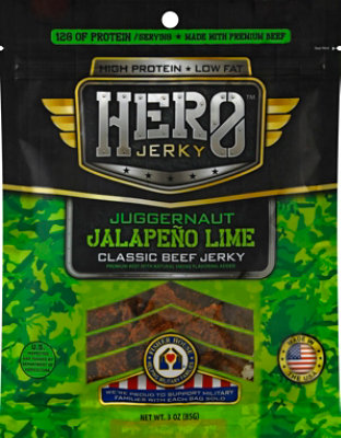 Hero Jerky Beef Jerky Juggernaut Jalapeno Lime Bag - 3 Oz - Image 2