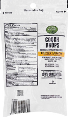 Open Nature Cough Drops Cough Suppresant Oral Anesthetic Menthol Honey Lemon - 30 Count - Image 5
