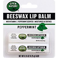 Open Nature Lip Balm Beeswax Peppermint With Vitamin E - 2-0.15 Oz - Image 2