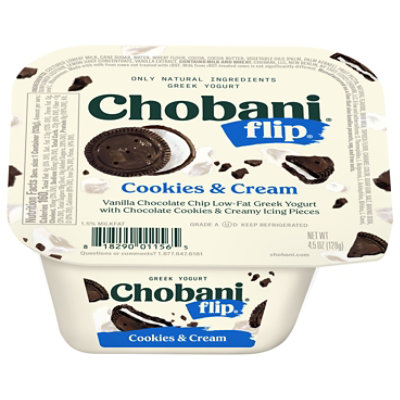 Chobani Flip Low-Fat Greek Yogurt Cookies & Cream - 4.5 Oz