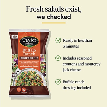 Taylor Farms Buffalo Ranch Chopped Salad Kit Bag -13.5 Oz - Image 4
