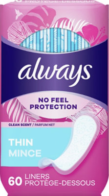 Always Daily Liners Thin Regular Clean Scent - 60 Count - Image 2