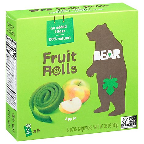 BEAR Fruit Rolls Apple Multipack - 5-0.7 Oz