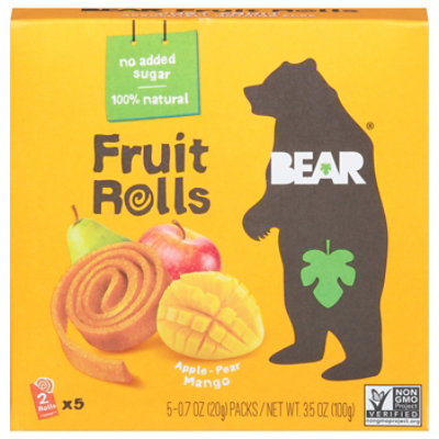 BEAR Fruit Rolls Mango Multipack - 5-0.7 Oz